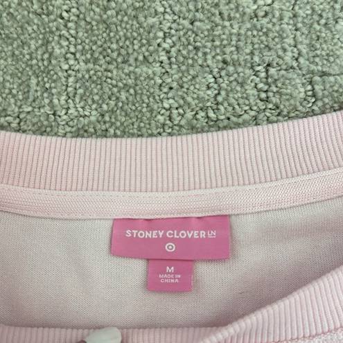 Stoney Clover Lane  matching set baby pink terry cloth sweatshirt boxer short