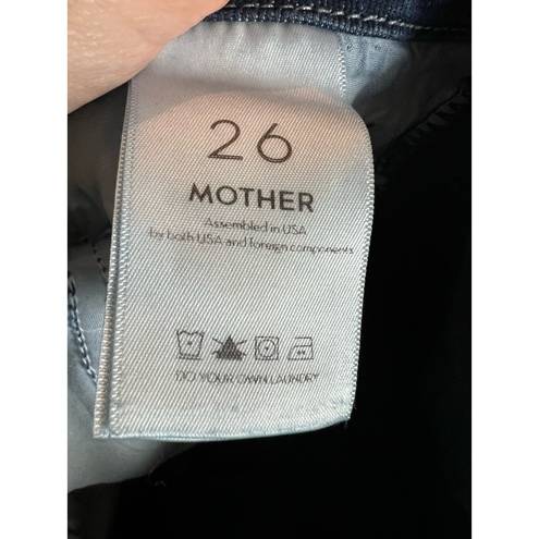 Only Mother The Looker Ankle Fray Invitation  Blue Denim Skinny Jeans Size 26