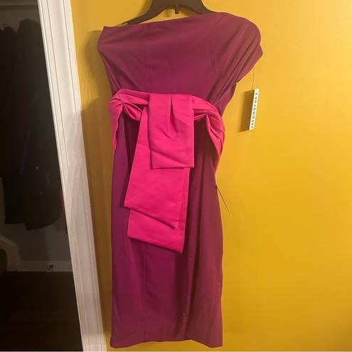 Jay Godfrey  NEW Neiman Marcus strapless evening gown, sash, fuschia, size 14