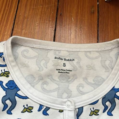 Roller Rabbit  Blue Monkey Pima Cotton Pajama Top Sz S