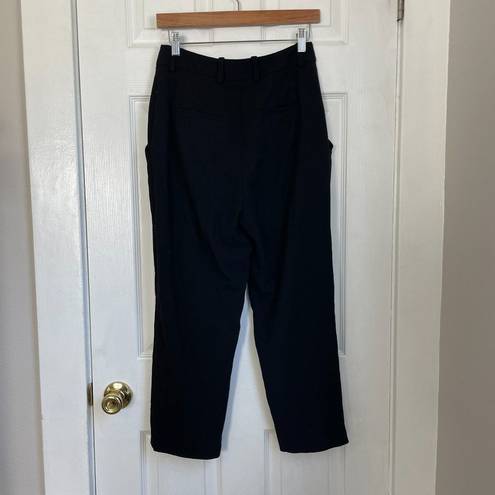 Oak + Fort  black front pleat trousers high waist size 6