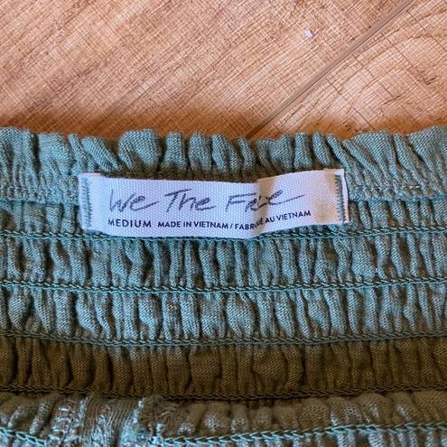 We The Free  Size medium green smocked cropped tube top summer