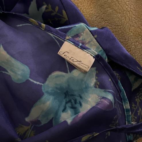 Secret Treasures  2X Purple blue lily silk satin baby doll chemises