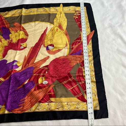 Salvatore Ferragamo Vintage  Vibrant Parrot 100% Silk Scarf Excellent Condition