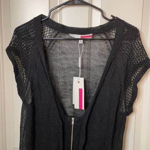 Tracy Reese  sleeveless linen cardigan black M NWT