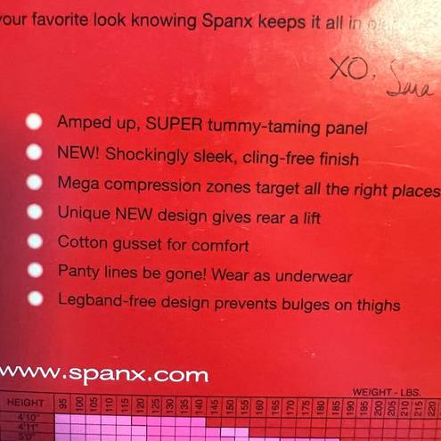 Spanx  Black Mid-Thigh Shaper Super Tummy Control Panty Size E New