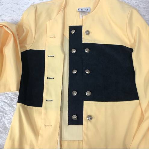 INC Vintage I.S.B . women’s blazer suit jacket yellow & black button down