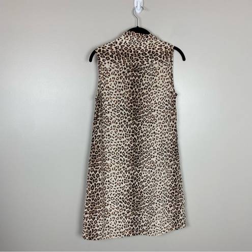 Equipment  Lucida Sleeveless Leopard Print Silk Dress in Natural Multi size xs