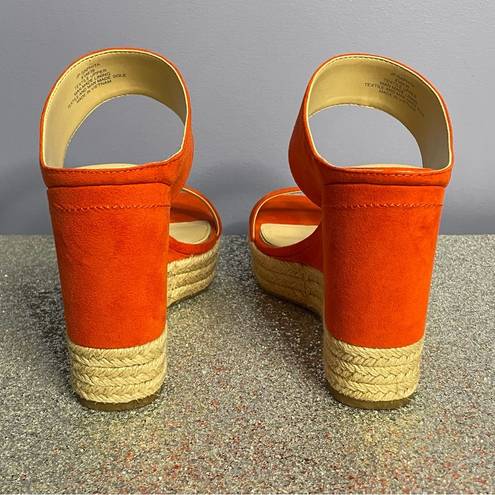 Jessica Simpson  Orange Faux Suede w/ Rope Bottom Wedge Size 8.5M