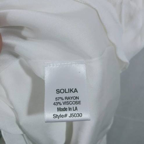 Dahlia Solika White Asymmetrical  Dress L