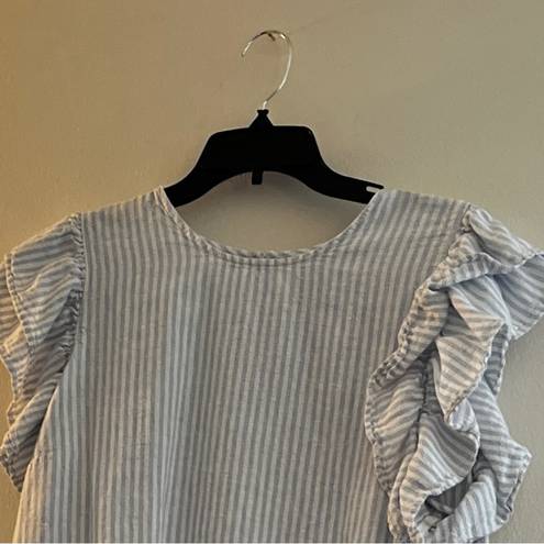 A New Day  Blouse With Ruffle Capped Sleeves