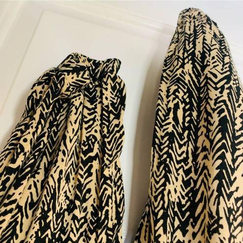 Lulus Boutique Brand Women's Black Tan Boho Tribal Print Soft Dressy Joggers Pants | L