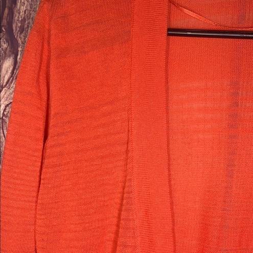 Apt. 9  coral open striped lightweight cardigan