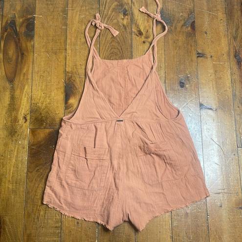 Billabong  Girl On The Run Overall  Romper- Bronze Large