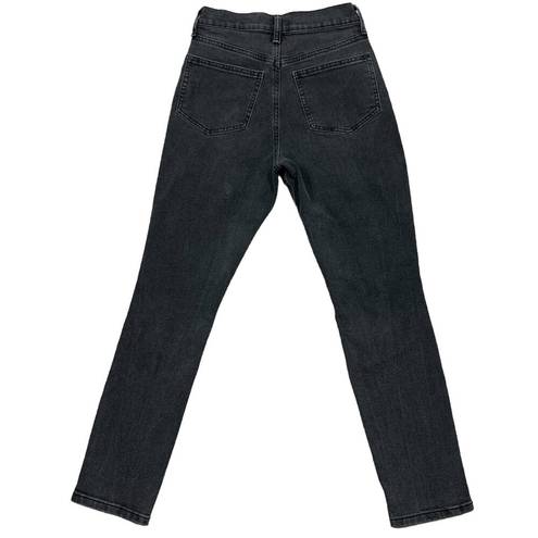 Celebrity Pink RE Generation High Rise Slim Straight Jeans Size 1/25" Black Distressed Stretch