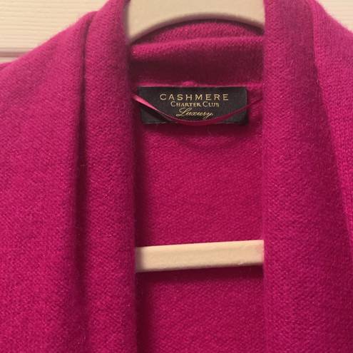 Charter Club  Women's 100% Cashmere Duster Sweater FUCHSIA