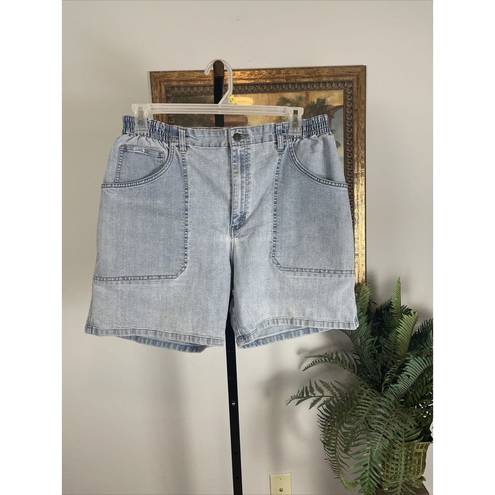 Lee  Original Jeans Women Size 18 WM Denim Blue Shorts Made in USA Light Wash
