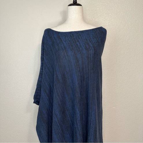 Sejour Silk Blend Blue Heather Knit Poncho Women’s Sweater Size 1X