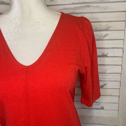 Hiatus  V-Neck Short Sleeve Crop Top Red NWT L