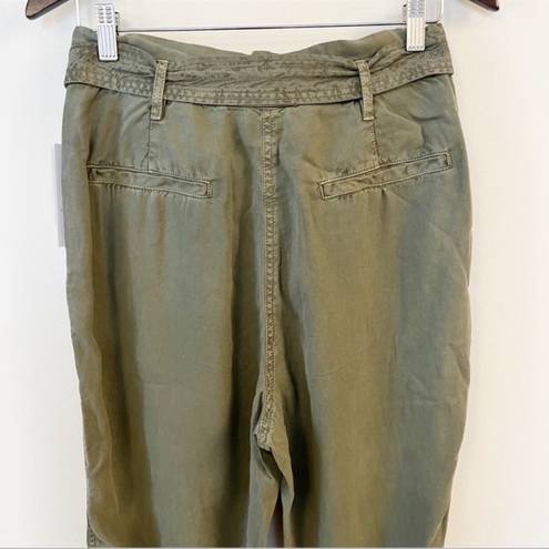 Treasure & Bond  Nordstrom Paperbag Chino Cropped Pants Size 8 Olive Green NEW