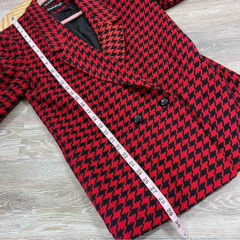 Houndstooth Vintage red & black  double breasted blazer jacket