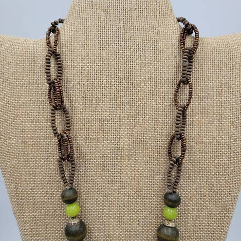 Coldwater Creek Vintage  Beaded Stone Necklace Chunky Boho Fashion Accessories