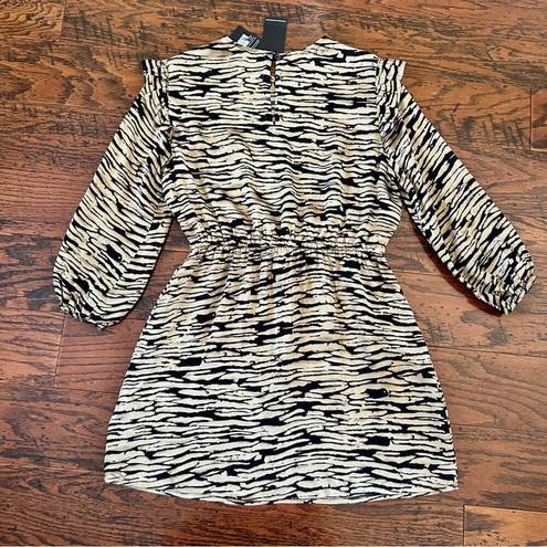 Rails  Ora Abstract Print Long Sleeve Mini Dress in Canyon Tan & Black Small NWT