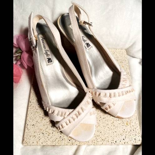 American Eagle  Peep Toe Wedges sz 10