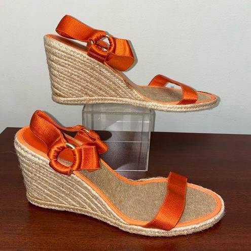 Ralph Lauren  Indigo Espadrille Wedges Orange size 11