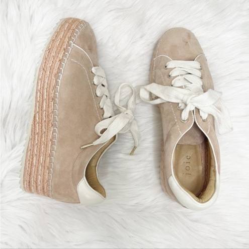 Joie  Dabna Suede Platform Espadrille Sneaker Size 39 Blush Pink Low Top