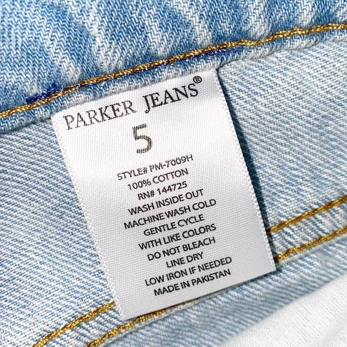 Parker  Jeans Light Wash Distressed 100% Algodon High Rise Wide Leg Jeans