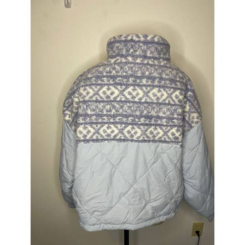 American Eagle  Size XL Reversible Quilted Chill Puffer Jacket Light Blue NWT