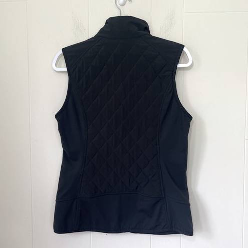 Athleta  Black Quilted Zip Up Vest Pockets Side Panels ~ 65336 Women’s Size M