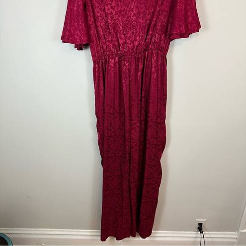 Krass&co NY& . | Front Twist Detail Jumpsuit in Satin Tea Berry Size Large NWT