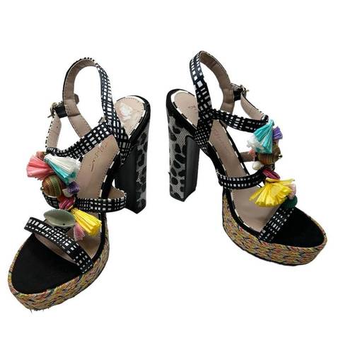 Betsey Johnson  Marcy Embellished Espadrille Platform Heels