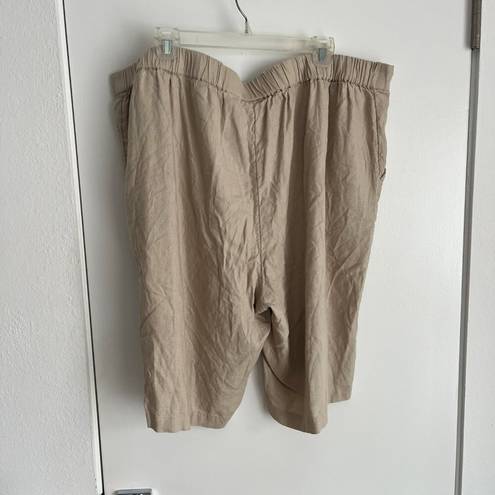 Krass&co Naturals d&. Tan Linen Shorts 1X