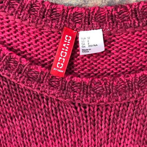 Divided  size 2 pink sweater with brown elbow patch