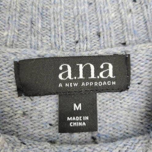 a.n.a . A New Approach Womens Medium Pullover Long Sleeve Blue Tweed Sweater