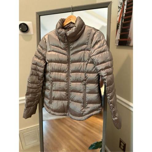 Bernardo  Metallic Zip Around Funnel Puffer Jacket Size Small. Retail 180