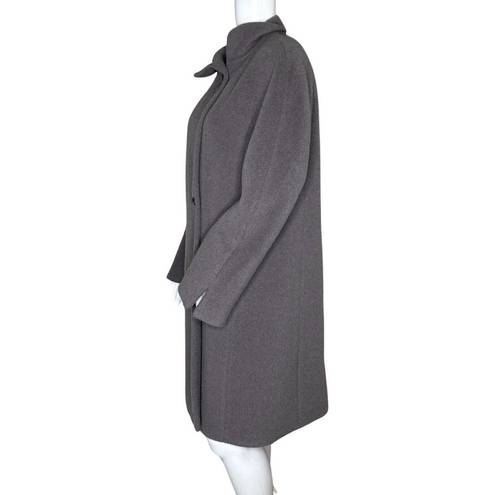 Hilary Radley  Coat Womens 4 Gray Alpaca Wool Pea Coat Neutral Minimalist Preppy