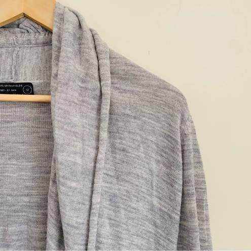 ALLSAINTS  Wren Wool Open Front Long Draped Cardigan Heather Grey size 12