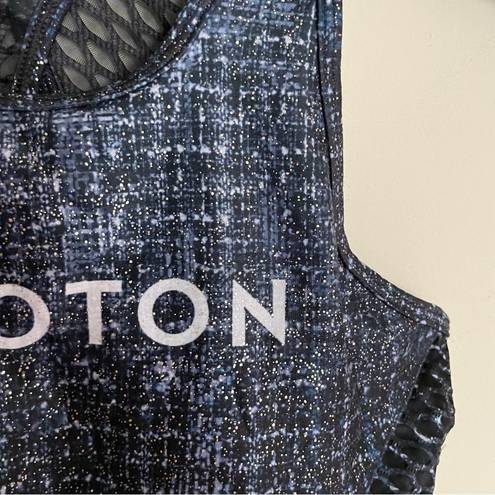 Peloton RARE  “With” Stardust Tweed Sports Bra Logo High Neck Mesh- Size Small