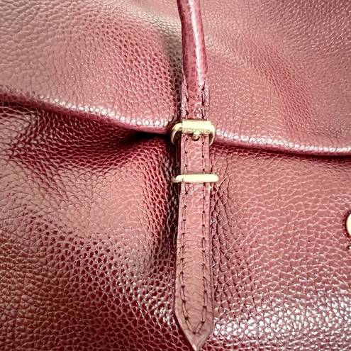 Carolina Herrera  burgundy leather tempo adagio large tote bag