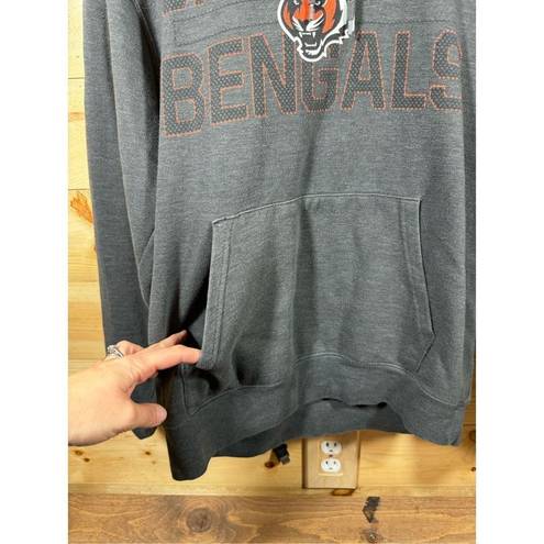 Majestic  Women's NFL Cincinnati Bengals Football Charcoal Hoodie Sweatshirt with