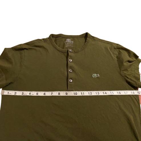 Lacoste Women’s Quarter Button Up Blouse Size 3 / Small Olive Green Shirt