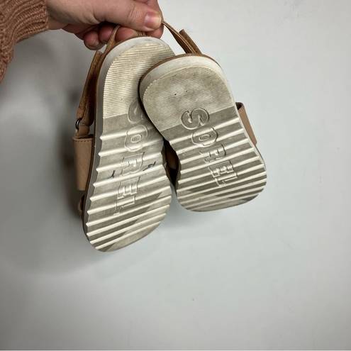 Sorel  Ella ll sling back sandals tan leather size 8