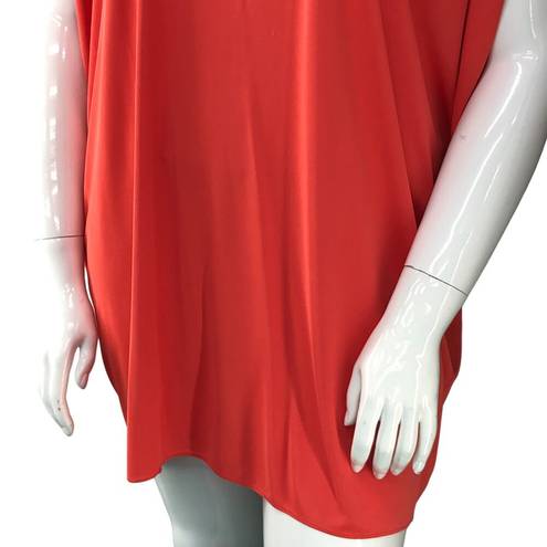 Natori  Womens Size S Top Oversized V Neck Slouchy Ruched Sleeves Coral Pink