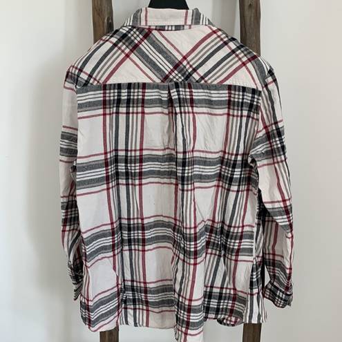 Style & Co Checker White and Red Button Down Dress Shirt / Size XL