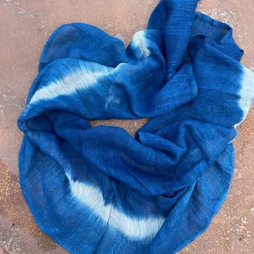 Free People Blue boho tie dye scarf
