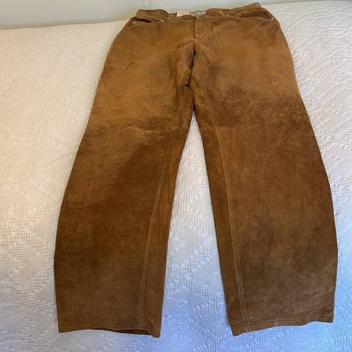 St. John’s Bay NWT  Suede Leather Lined Washable Pants Nutmeg Size 12